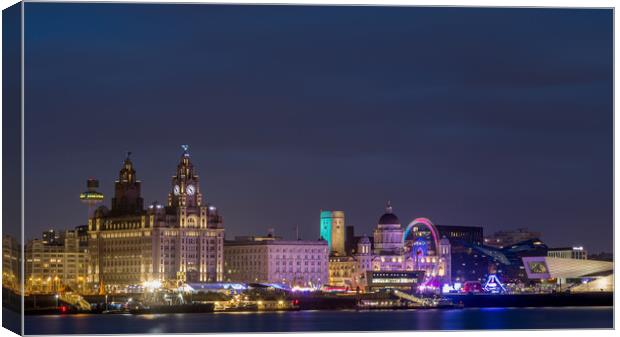Liverpool at night Canvas Print by Jason Wells