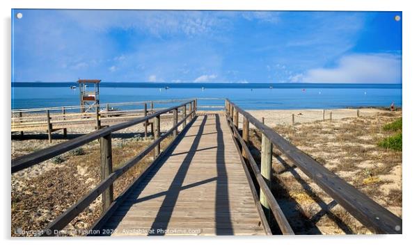  Morning Boardwalk Stroll Menorca Acrylic by Deanne Flouton