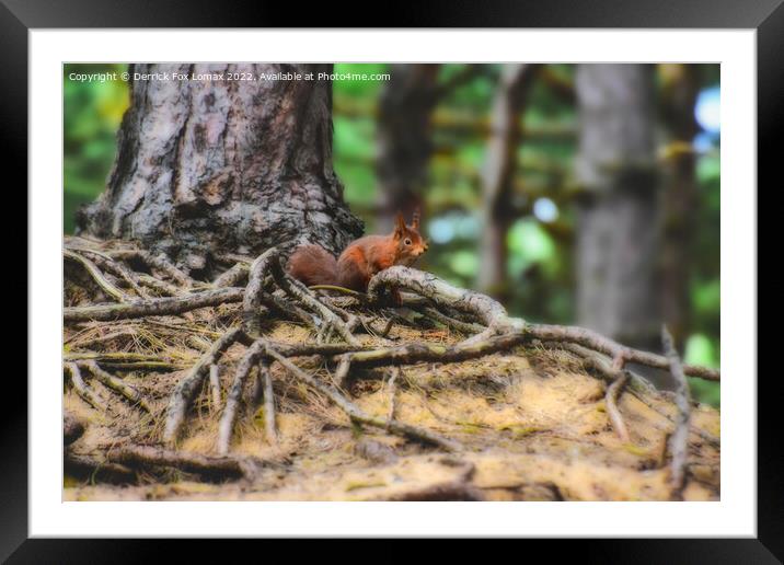 Red Squirrel Framed Mounted Print by Derrick Fox Lomax