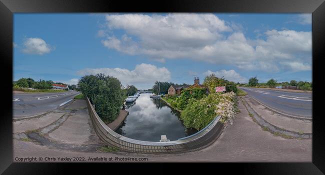 360 panorama of the River Ant in the Norfolk Broads Framed Print by Chris Yaxley