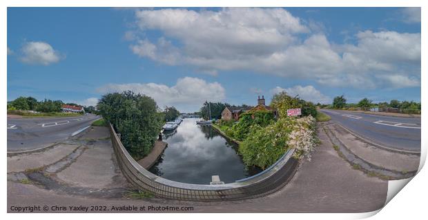 360 panorama of the River Ant in the Norfolk Broads Print by Chris Yaxley