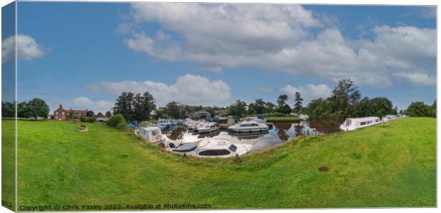 360 panorama of the River Ant in Sutton Staithe, Norfolk Broads Canvas Print by Chris Yaxley