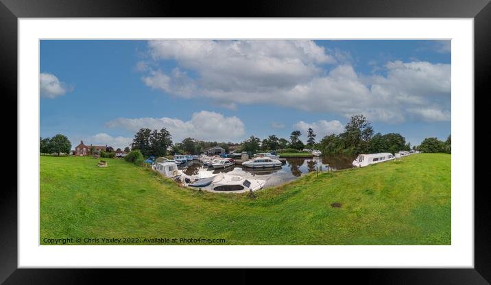 360 panorama of the River Ant in Sutton Staithe, Norfolk Broads Framed Mounted Print by Chris Yaxley