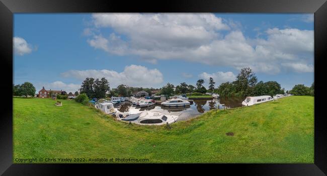 360 panorama of the River Ant in Sutton Staithe, Norfolk Broads Framed Print by Chris Yaxley