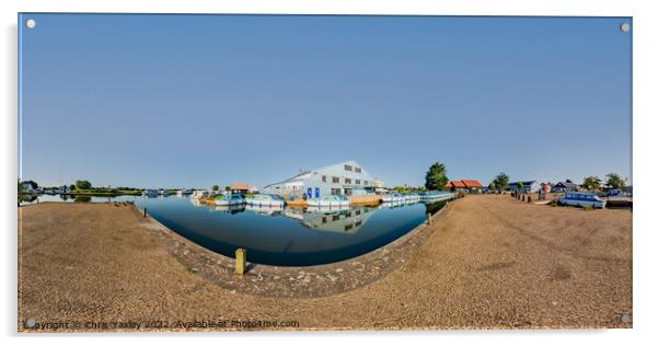 360 panorama of a River Thurne boatyard in Potter Heigham, Norfolk Acrylic by Chris Yaxley