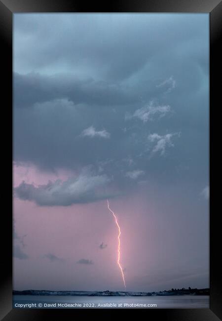 Evening storm Abersoch  Framed Print by David McGeachie