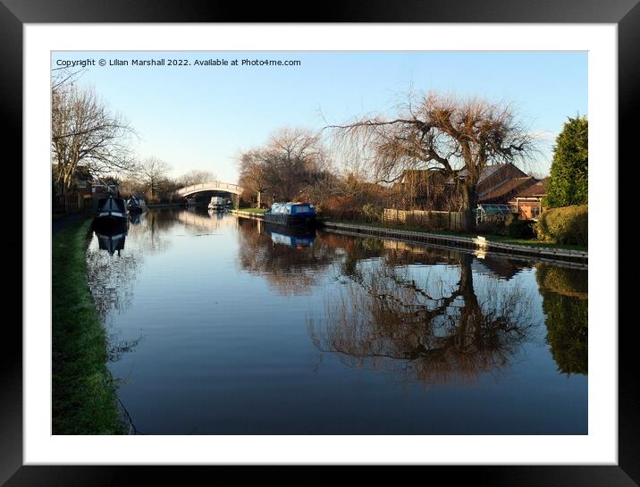 The Lancaster Canal at Garstang.  Framed Mounted Print by Lilian Marshall