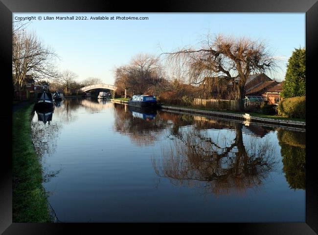 The Lancaster Canal at Garstang.  Framed Print by Lilian Marshall