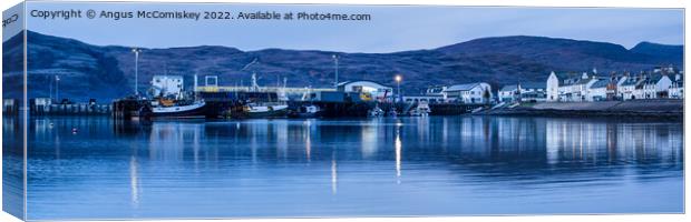 Ullapool harbour and waterfront at daybreak Canvas Print by Angus McComiskey
