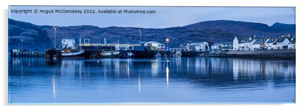 Ullapool harbour and waterfront at daybreak Acrylic by Angus McComiskey