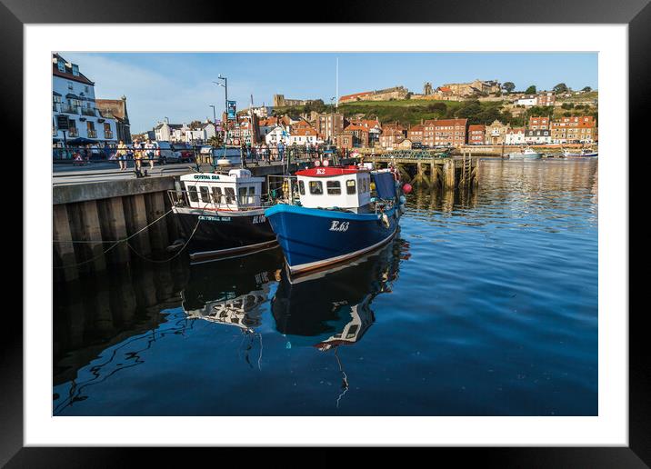 Fishing boats in Whitby harbour Framed Mounted Print by Jason Wells
