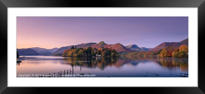 Dawn light across Derwent Water Lake District Framed Mounted Print by Chris Warren