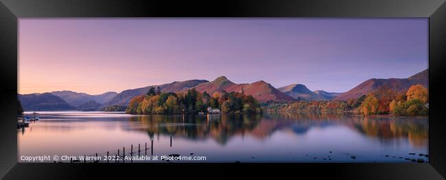 Dawn light across Derwent Water Lake District Framed Print by Chris Warren