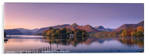 Dawn light across Derwent Water Lake District Acrylic by Chris Warren