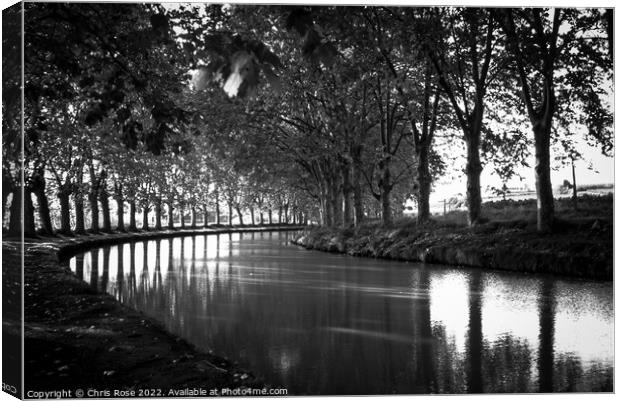 Canal du Midi, Capestang Canvas Print by Chris Rose