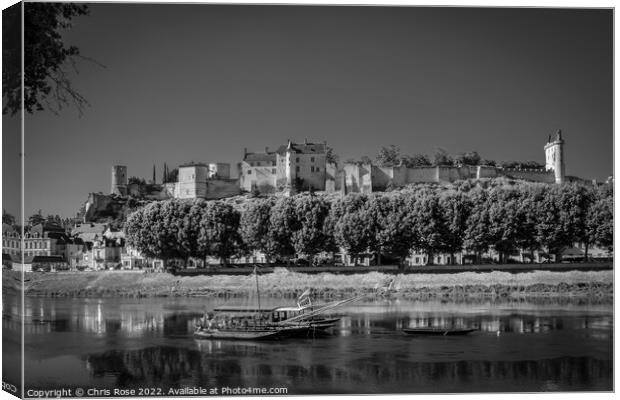 Chinon on the River Vienne Canvas Print by Chris Rose