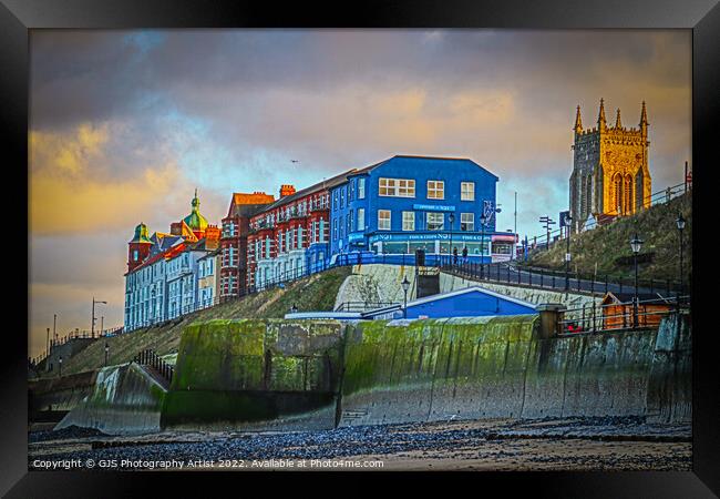 Cromer Buildings Clifftop Framed Print by GJS Photography Artist