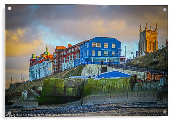 Cromer Buildings Clifftop Acrylic by GJS Photography Artist