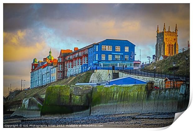 Cromer Buildings Clifftop Print by GJS Photography Artist