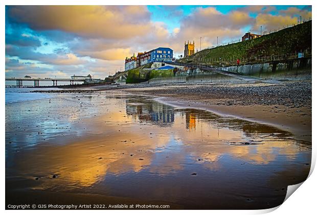 Cromer Along Clifftop and Reflections Print by GJS Photography Artist