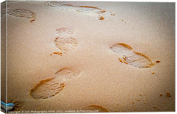 Footprints in the Sand Canvas Print by GJS Photography Artist