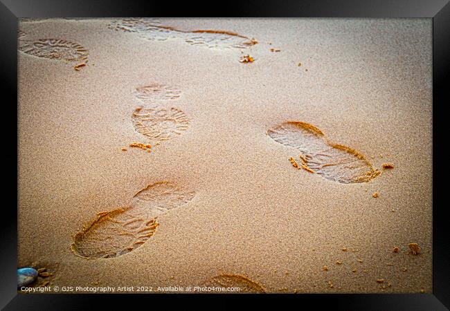 Footprints in the Sand Framed Print by GJS Photography Artist