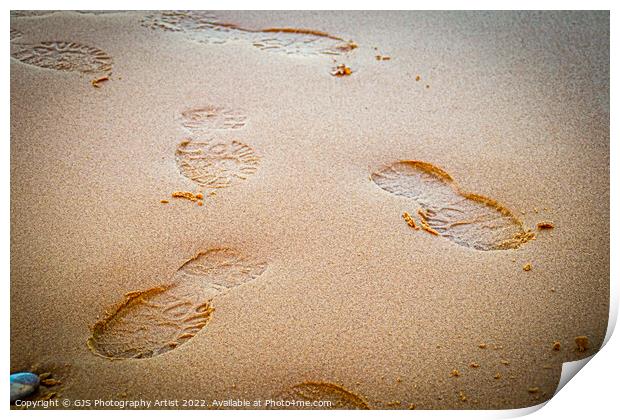Footprints in the Sand Print by GJS Photography Artist