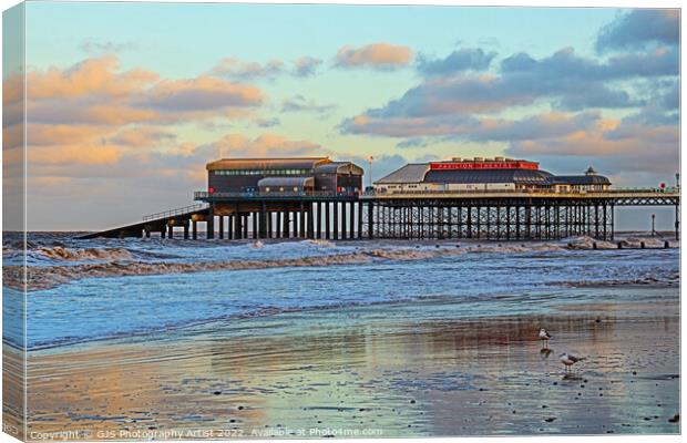 Cromer Pier with Lifeboat House Canvas Print by GJS Photography Artist