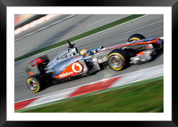 Lewis Hamilton McLaren F1 Framed Mounted Print by SEAN RAMSELL