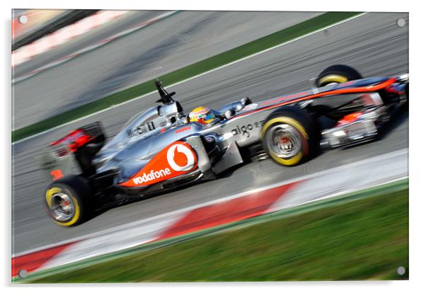 Lewis Hamilton McLaren F1 Acrylic by SEAN RAMSELL