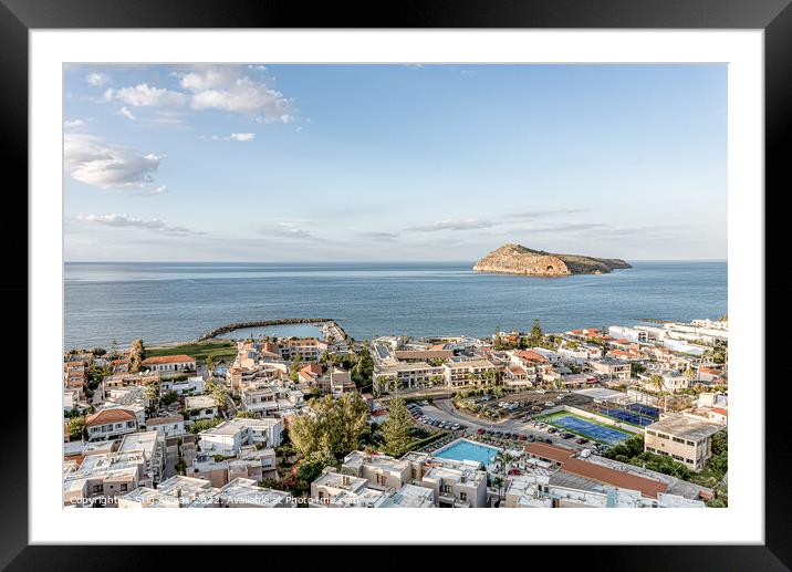 stuning view from the old town over the Agia Marina at Platanias Framed Mounted Print by Stig Alenäs