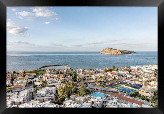 stuning view from the old town over the Agia Marina at Platanias Framed Print by Stig Alenäs