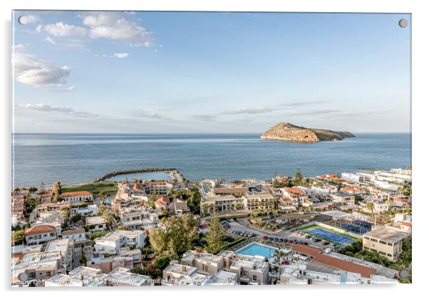 stuning view from the old town over the Agia Marina at Platanias Acrylic by Stig Alenäs
