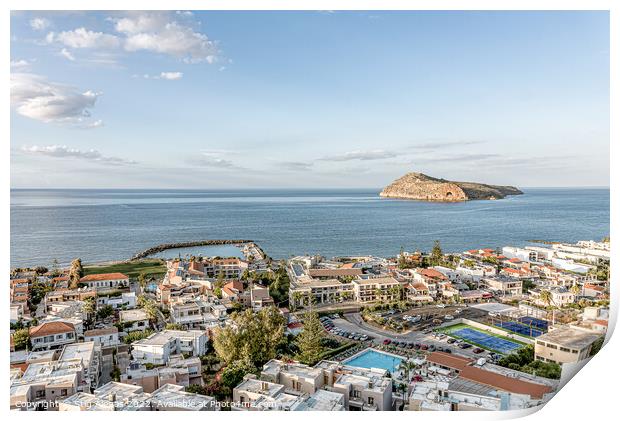 stuning view from the old town over the Agia Marina at Platanias Print by Stig Alenäs