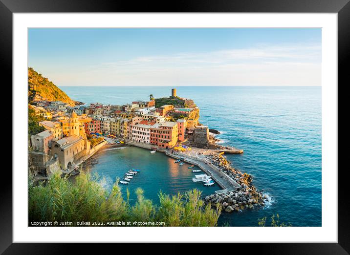 Vernazza, Cinque Terre, Italy Framed Mounted Print by Justin Foulkes