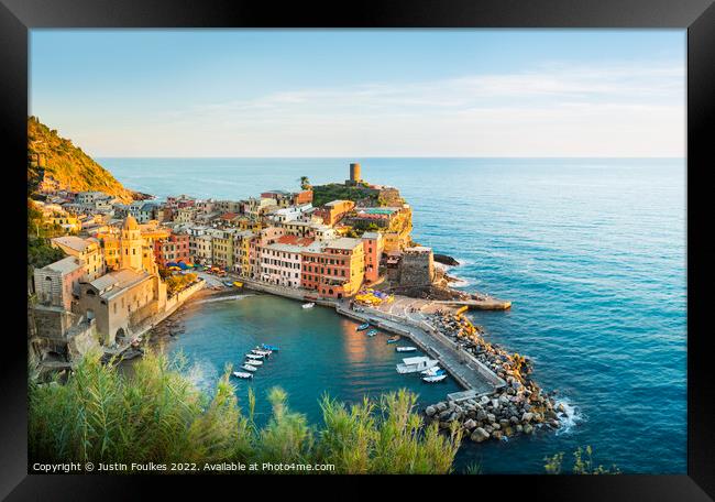 Vernazza, Cinque Terre, Italy Framed Print by Justin Foulkes