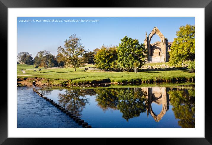 Bolton Abbey Reflected Yorkshire Dales Framed Mounted Print by Pearl Bucknall