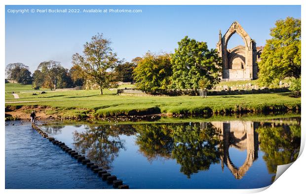 Bolton Abbey Reflected Yorkshire Dales Print by Pearl Bucknall