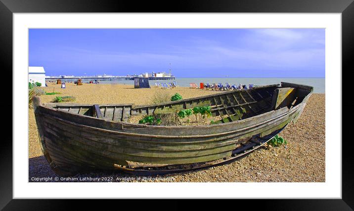 Old Fishing Boat, Brighton Beach Framed Mounted Print by Graham Lathbury