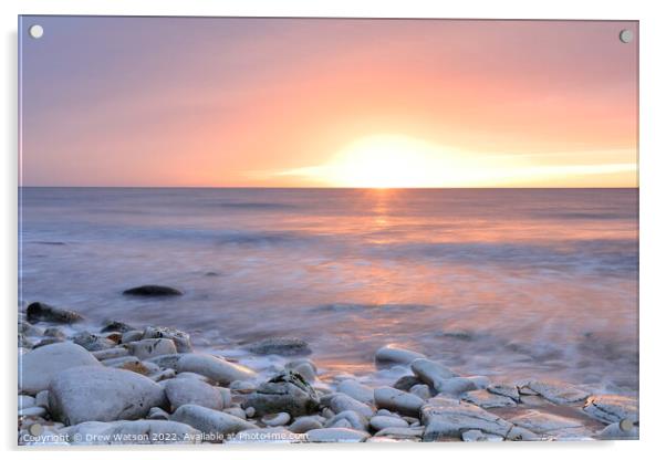 Sunrise at the Yorkshire coast Acrylic by Drew Watson