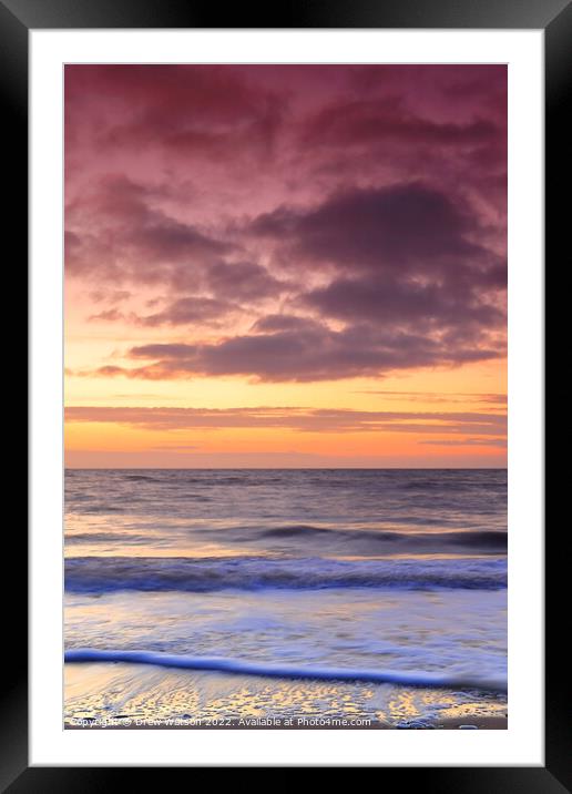 Sunrise over the sea Framed Mounted Print by Drew Watson
