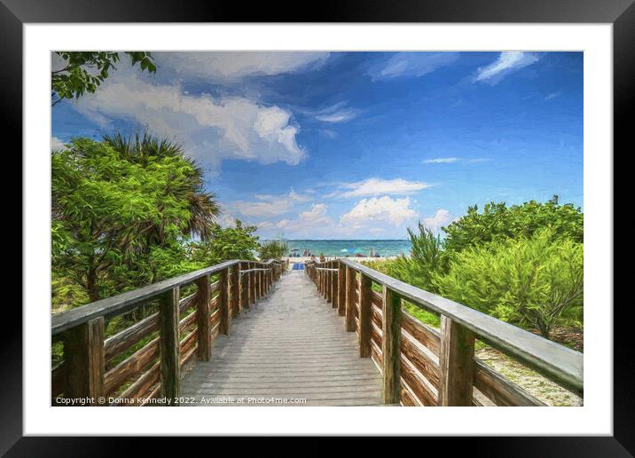 Sanibel Beach Access Framed Mounted Print by Donna Kennedy