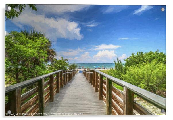 Sanibel Beach Access Acrylic by Donna Kennedy