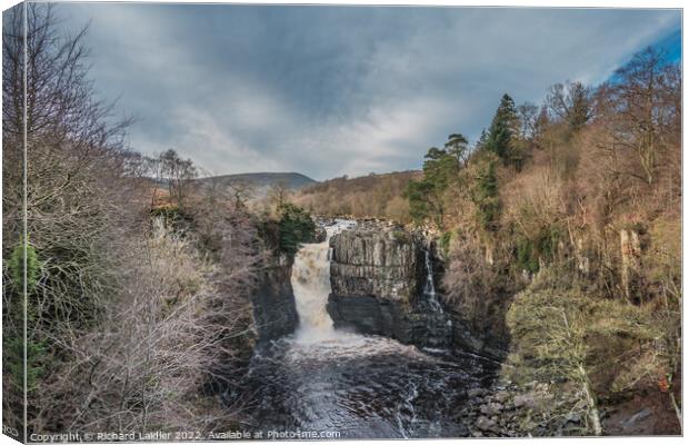 Winter Sun at High Force Waterfall, Teesdale Canvas Print by Richard Laidler