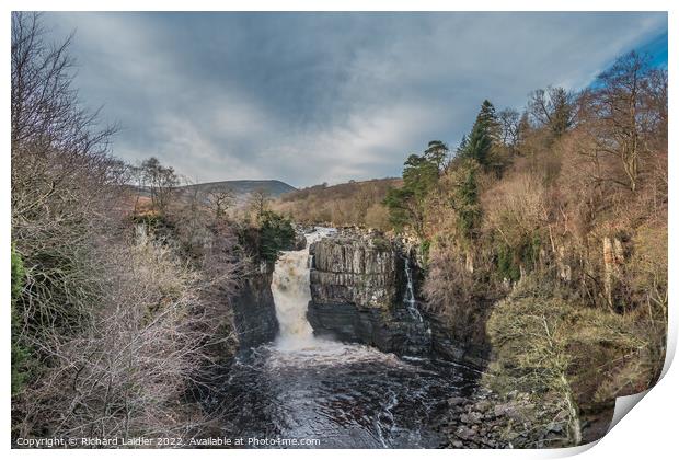 Winter Sun at High Force Waterfall, Teesdale Print by Richard Laidler