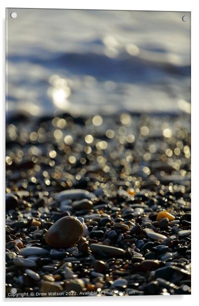 Stones on the beach Acrylic by Drew Watson