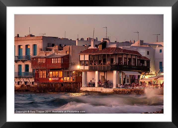 Little Venice - Mykonos Framed Mounted Print by Rory Trappe