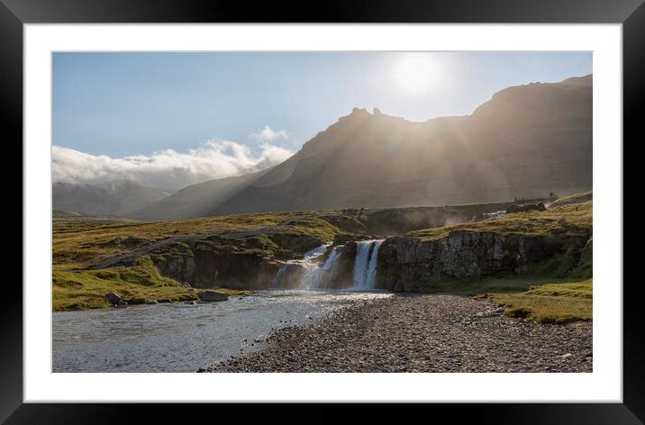 Kirkjufellsfoss waterfall.  Framed Mounted Print by Mark Godden