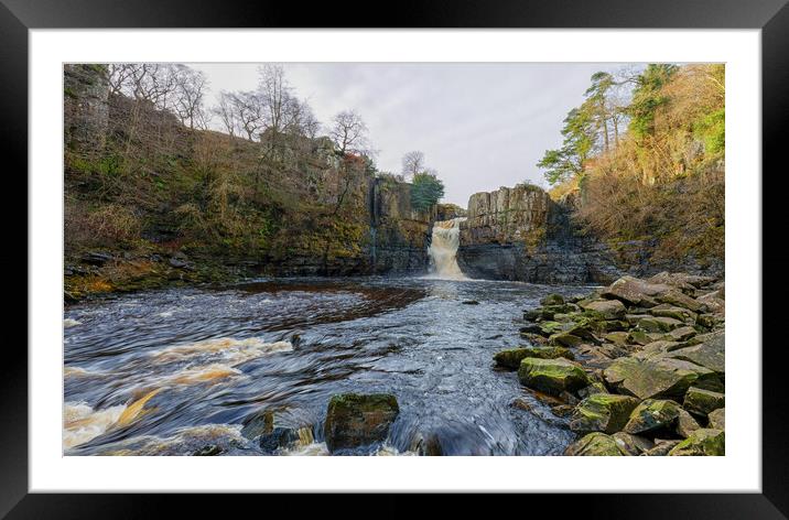 High Force waterfall Framed Mounted Print by Mark Godden