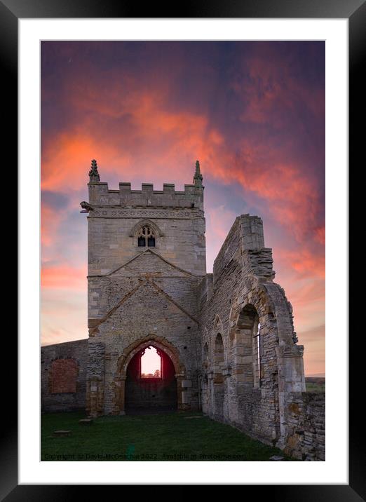 Sunset at the tower Framed Mounted Print by David McGeachie